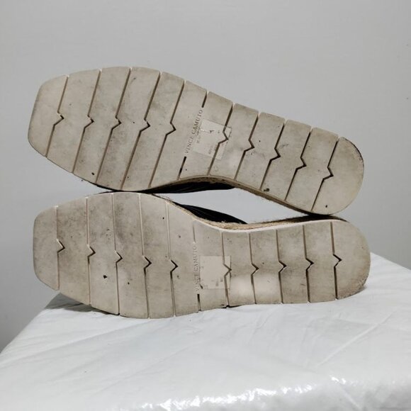 Vince Camuto Melysa Leather Slip Op Crossband Boho Slide Sandals Black 8M/39 - Picture 8 of 9